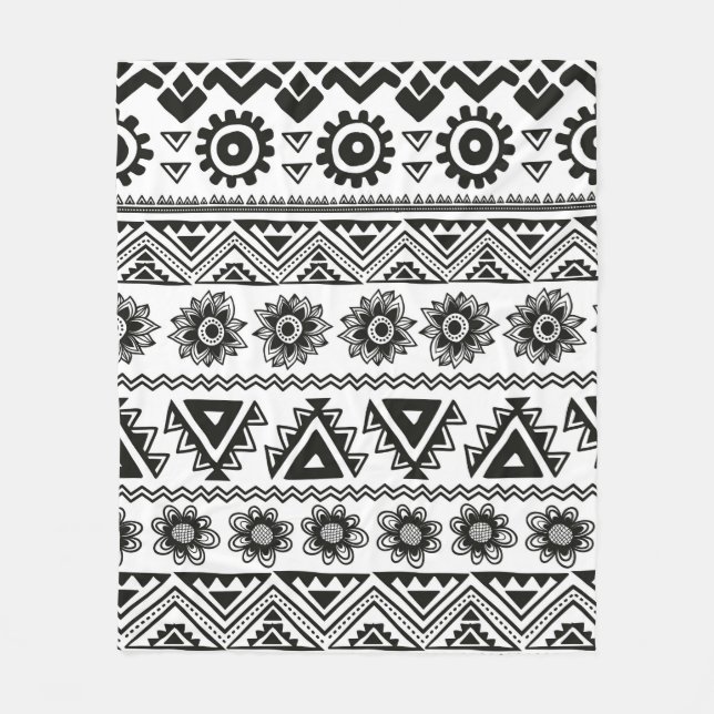 Tribal ethnic seamless fleece blanket (Front)