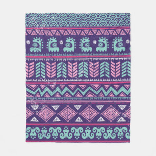 Tribal ethnic seamless fleece blanket