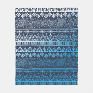 Tribal ethnic seamless  fleece blanket