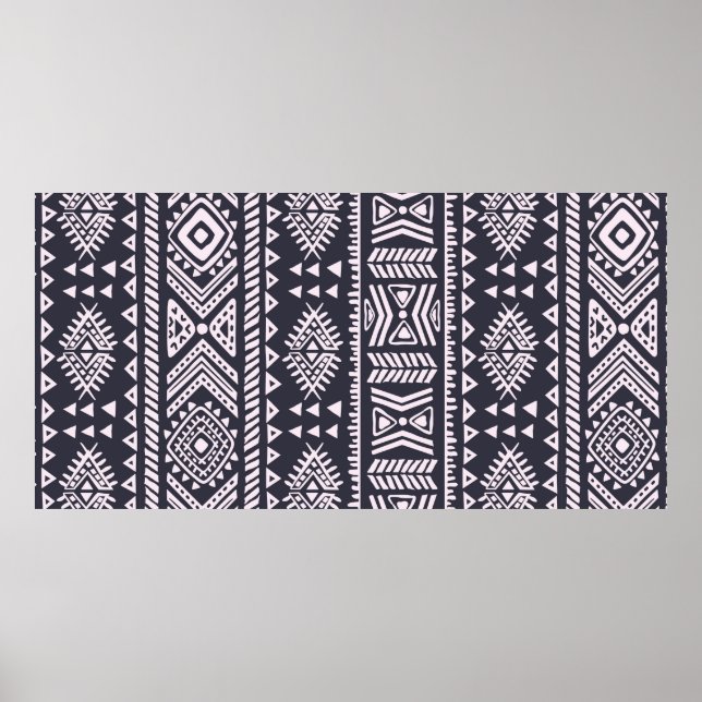 Tribal ethnic seamless illustration pattern poster (Front)
