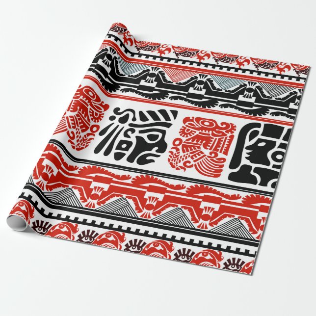Tribal ethnic seamless pattern 5 wrapping paper (Unrolled)