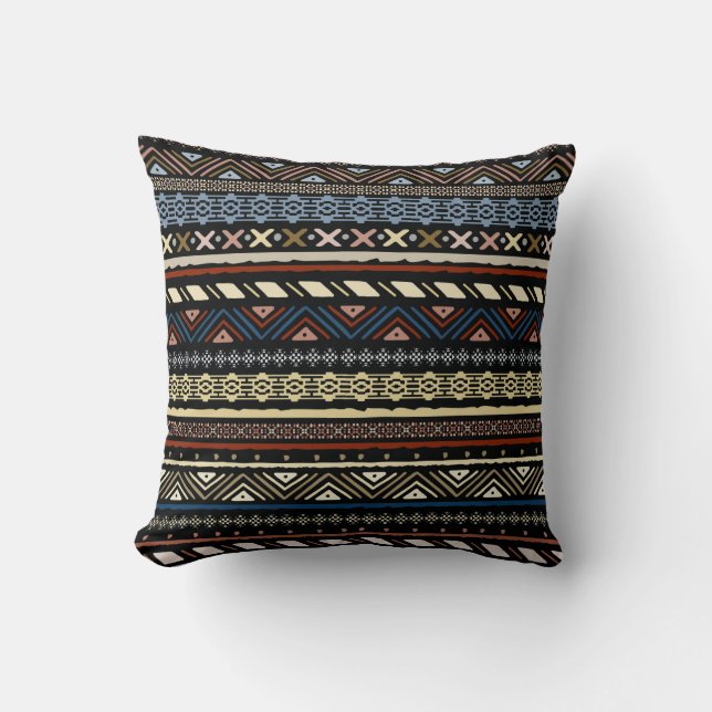 Tribal ethnic seamless pattern cushion (Front)