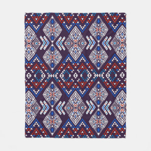 Tribal ethnic seamless pattern fleece blanket