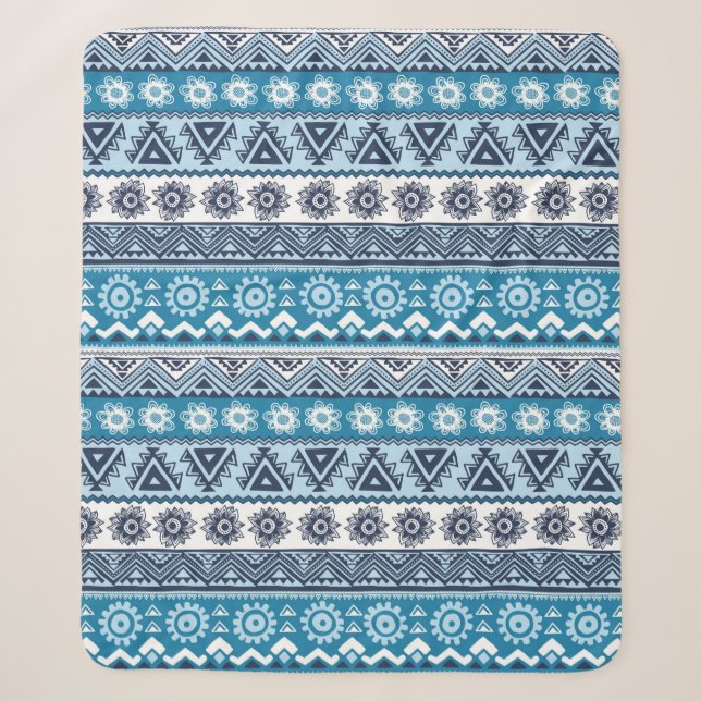 Tribal ethnic seamless pattern sherpa blanket (Front)