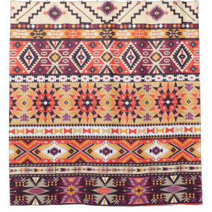 Tribal ethnic seamless pattern shower curtain