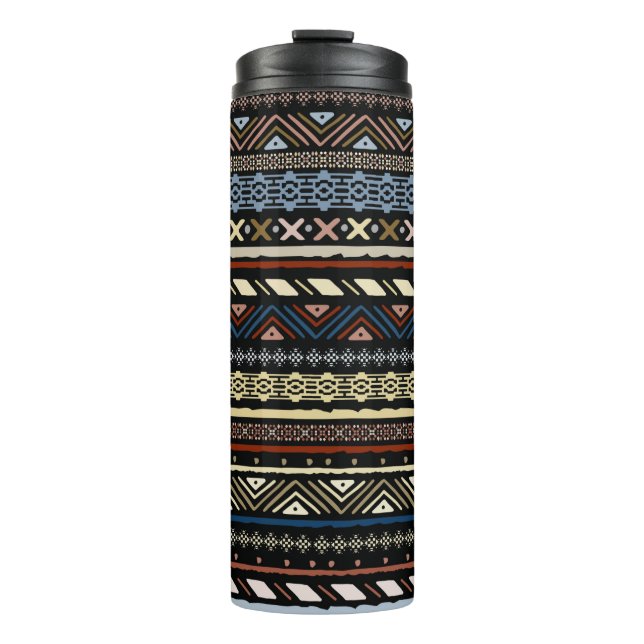 Tribal ethnic seamless pattern thermal tumbler (Front)