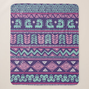 Tribal ethnic seamless sherpa blanket