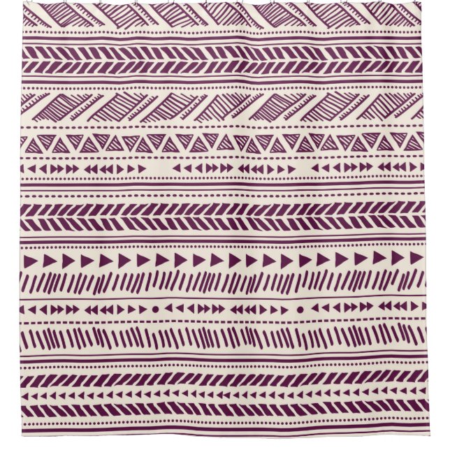 Tribal ethnic seamless  shower curtain (Front)