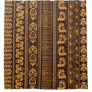 Tribal ethnic seamless shower curtain