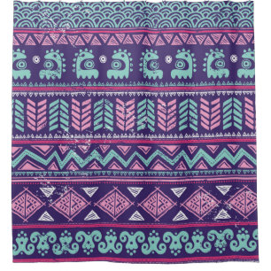 Tribal ethnic seamless shower curtain