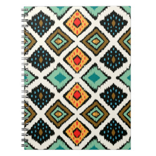 Tribal ethnic seamless striped pattern in aztec st notebook