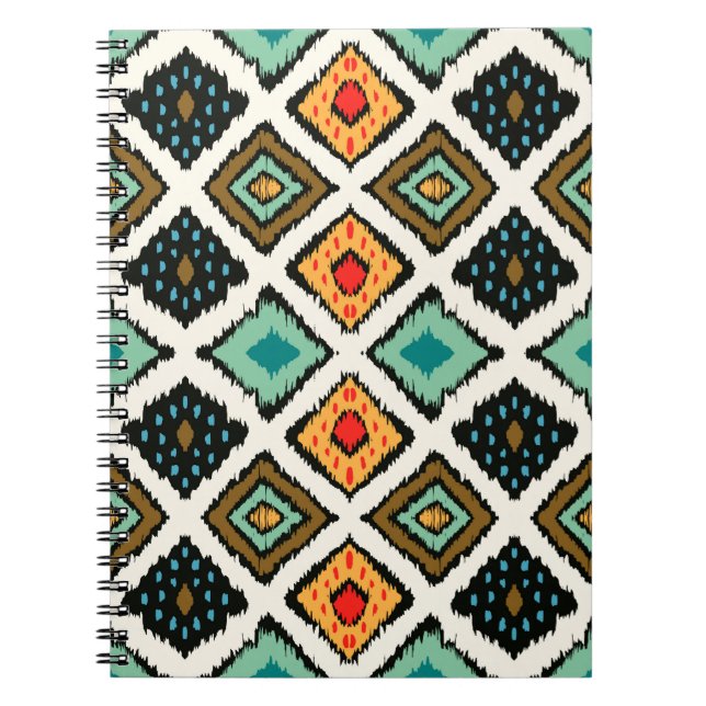 Tribal ethnic seamless striped pattern in aztec st notebook (Front)