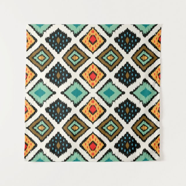 Tribal ethnic seamless striped pattern in aztec st tapestry (Front)
