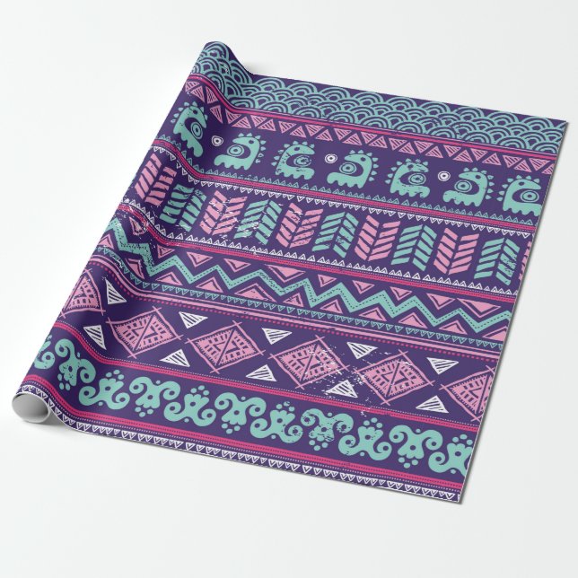 Tribal ethnic seamless wrapping paper (Unrolled)