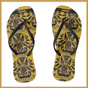 Tribal Ethnic Tattoo Pattern Flip Flops