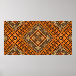Tribal ethnic textile pattern african style poster