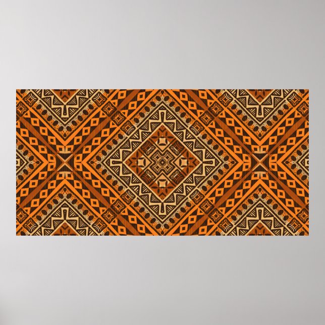 Tribal ethnic textile pattern african style poster (Front)