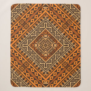 Tribal ethnic textile pattern african style sherpa blanket