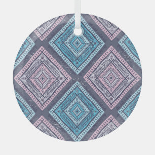 Tribal ethnic, timeless seamless style glass tree decoration