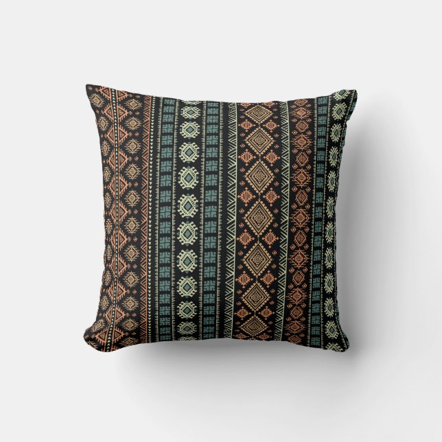 Tribal Ethnic Vintage Business Pattern Cushion (Front)