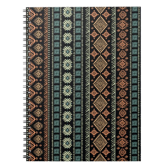 Tribal Ethnic Vintage Business Pattern Notebook (Front)