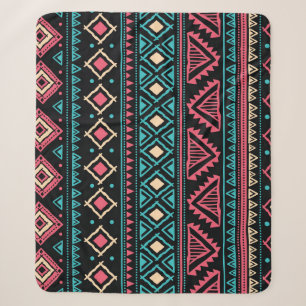 Tribal Ethnic Vintage Business Pattern Sherpa Blanket