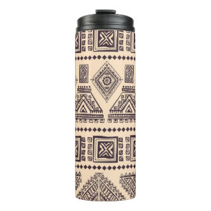 Tribal, ethnic, vintage business pattern thermal tumbler