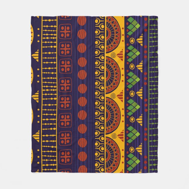 Tribal Ethno: Seamless Pattern Design. Fleece Blanket (Front)