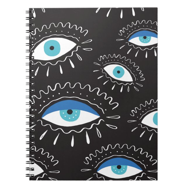 Tribal Eye Feathers Fashion Pattern Notebook (Front)