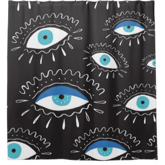 Tribal Eye Feathers Fashion Pattern Shower Curtain