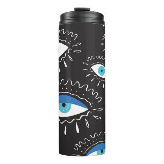 Tribal Eye Feathers Fashion Pattern Thermal Tumbler
