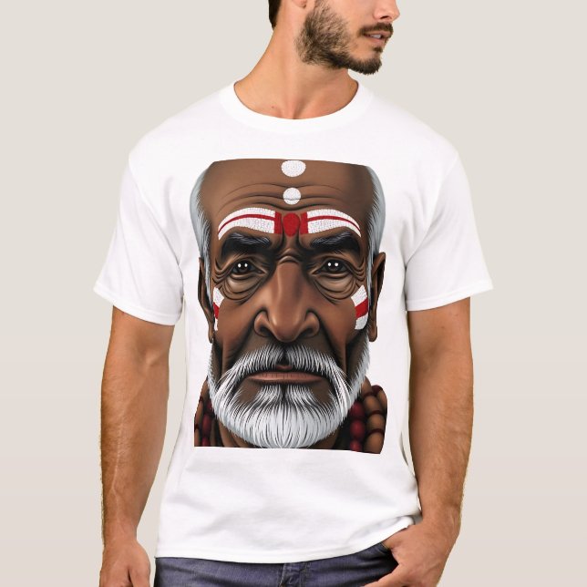 Tribal Face Art - Aboriginal Illustration T-Shirt (Front)