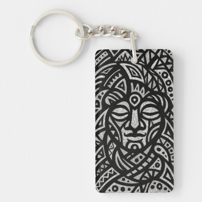 Tribal Face Key Ring (Front)