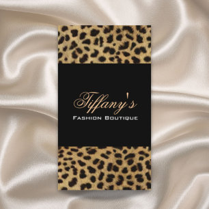 tribal fashionista safari animal leopard print business card