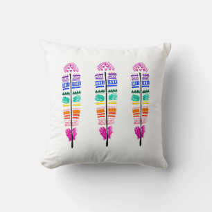 Tribal Feather Pillow By Megaflora