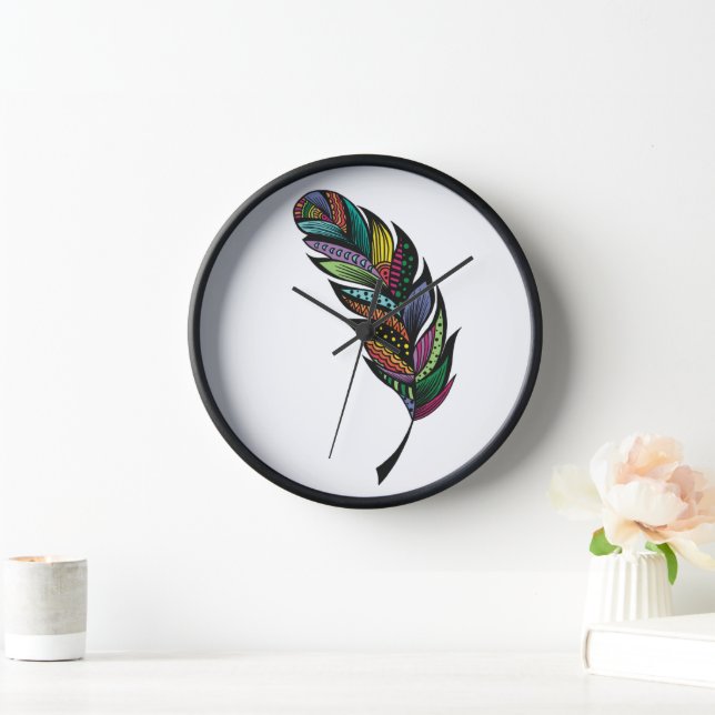 Tribal Feather Wall Clock (Home)