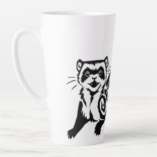 Tribal Ferret Tattoo Design Latte Mug