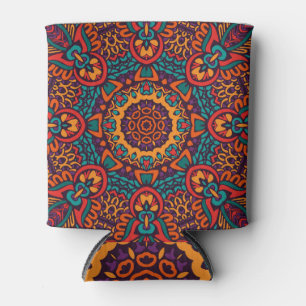Tribal Festive: Colourful Ethnic Pattern Can Cooler