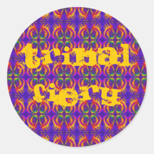 Tribal Fiery Classic Round Sticker