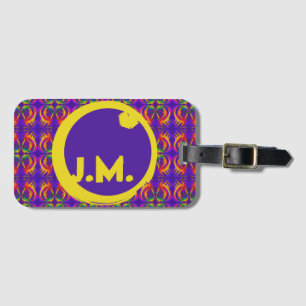 Tribal Fiery & Your Initials Eclipse Logo Luggage Tag