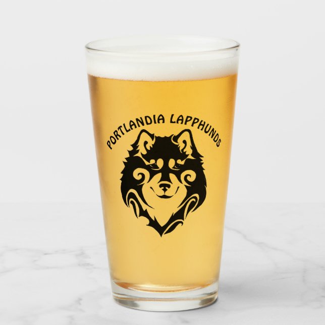 TRIBAL FINNISH LAPPHUND   Customise Text Glass (Front Filled)