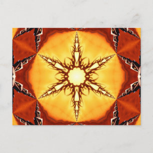 Tribal Fire Star Kaleidoscope Mandala Postcard