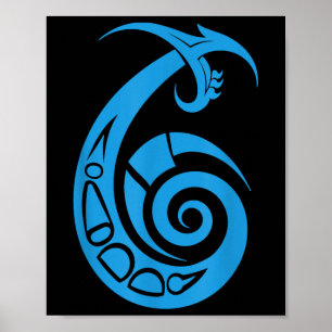 Tribal Fish Hook Shirt - Tribal Fishing - Makau Fi Poster