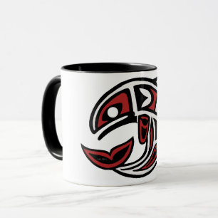 tribal fish tattoo print mug