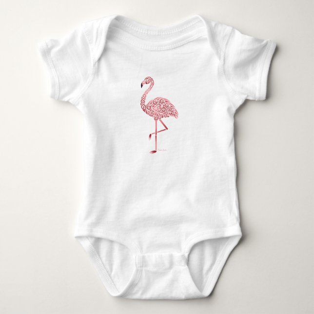 Tribal Flamingo Baby Bodysuit (Front)