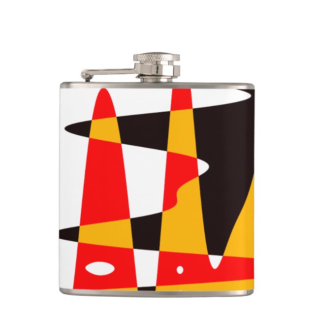 Tribal Flask Modern Native Art Drink Flasks Gifts (Front)