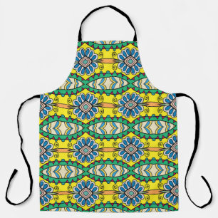 Tribal floral, ornate, hand-drawn pattern. apron