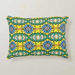Tribal floral, ornate, hand-drawn pattern. decorative cushion