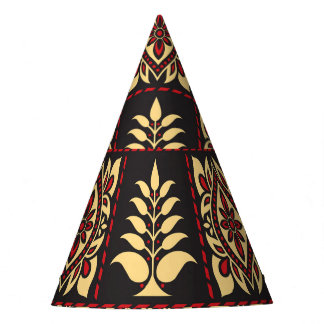 Tribal Floral: Vintage Pattern Elegance Party Hat