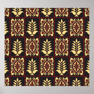 Tribal Floral: Vintage Pattern Elegance Poster